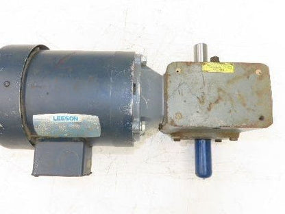 Leeson Gearmotor .5Hp 230/460V 15:1 Boston Gear Reducer 115rpm Dual Shaft 56C