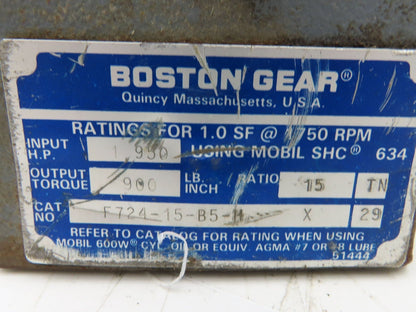Leeson Gearmotor .5Hp 230/460V 15:1 Boston Gear Reducer 115rpm Dual Shaft 56C