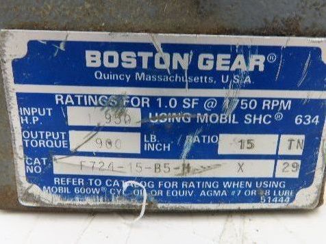 Leeson Gearmotor .5Hp 230/460V 15:1 Boston Gear Reducer 115rpm Dual Shaft 56C