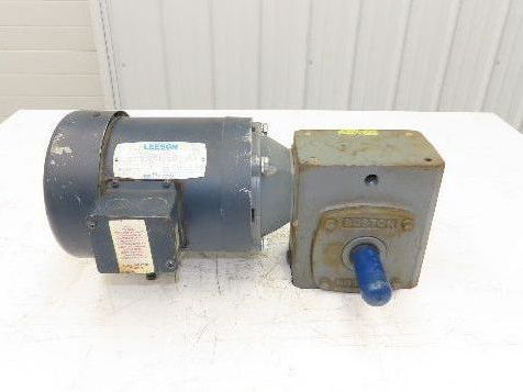 Leeson Gearmotor .5Hp 230/460V 15:1 Boston Gear Reducer 115rpm Dual Shaft 56C
