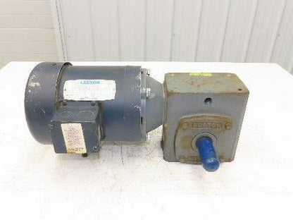 Leeson Gearmotor .5Hp 230/460V 15:1 Boston Gear Reducer 115rpm Dual Shaft 56C