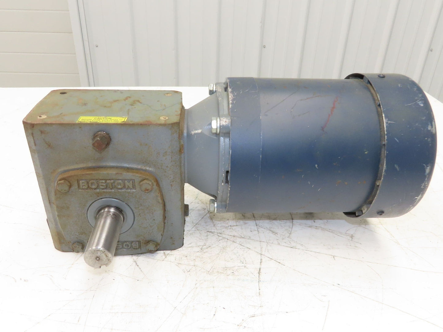 Leeson Gearmotor .5Hp 230/460V 15:1 Boston Gear Reducer 115rpm Dual Shaft 56C
