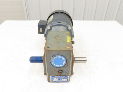 Leeson Gearmotor .5Hp 230/460V 15:1 Boston Gear Reducer 115rpm Dual Shaft 56C