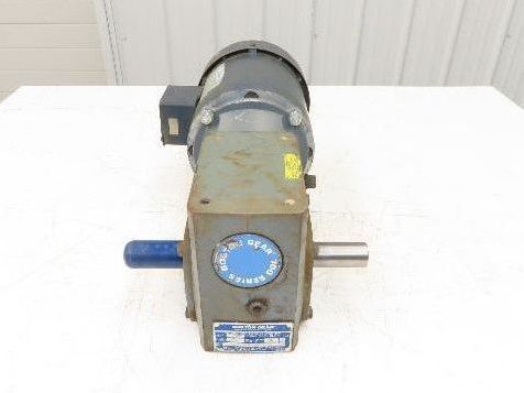 Leeson Gearmotor .5Hp 230/460V 15:1 Boston Gear Reducer 115rpm Dual Shaft 56C