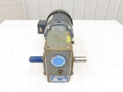 Leeson Gearmotor .5Hp 230/460V 15:1 Boston Gear Reducer 115rpm Dual Shaft 56C