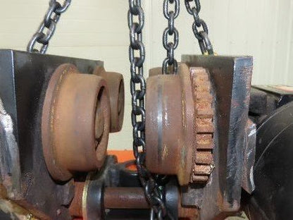 CM Lodestar L 1 Ton Electric Chain Hoist 16 FPM 15' Lift 635 Power Trolley 3PH