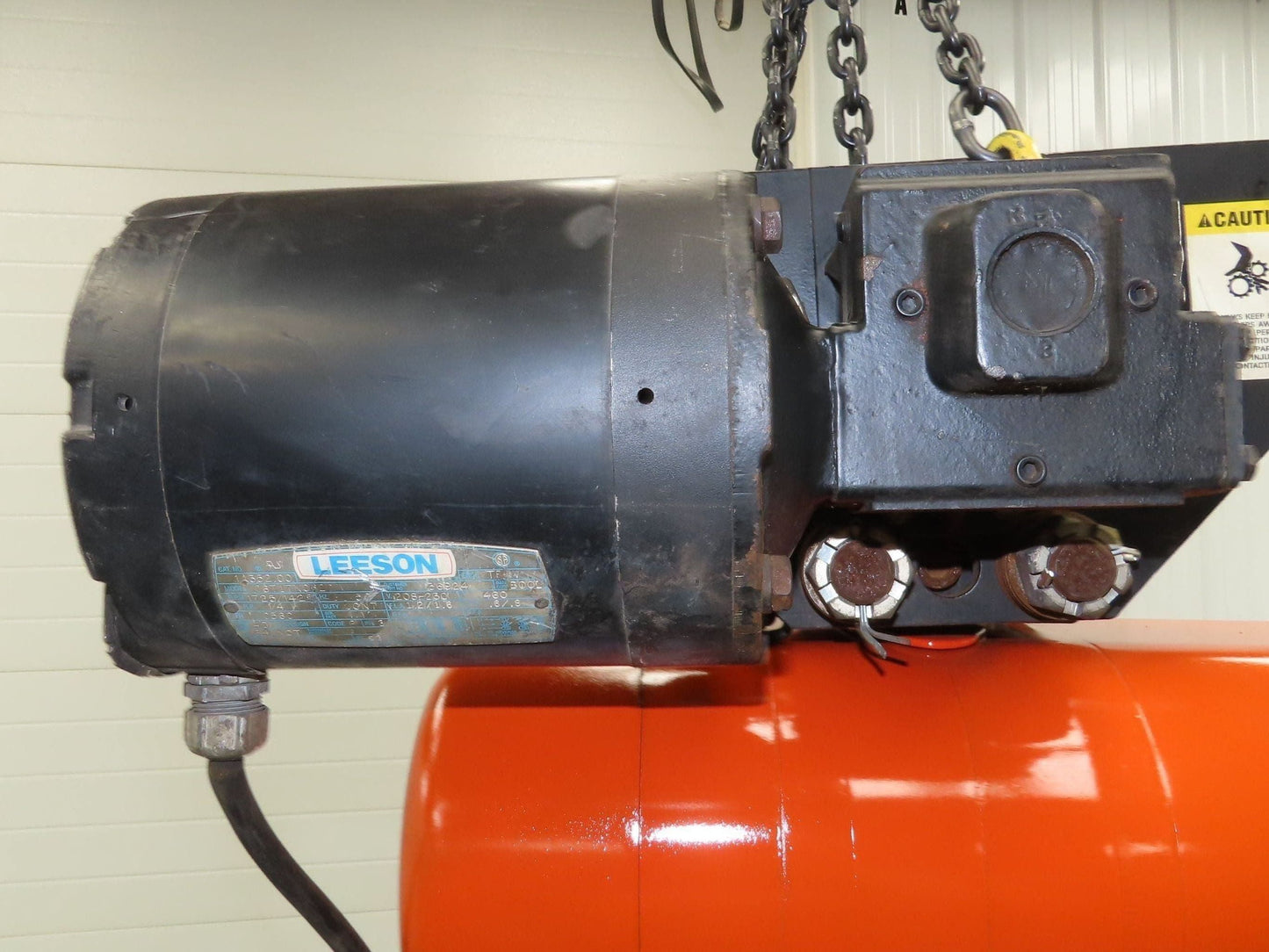 CM Lodestar L 1 Ton Electric Chain Hoist 16 FPM 15' Lift 635 Power Trolley 3PH