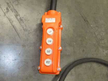 CM Lodestar L 1 Ton Electric Chain Hoist 16 FPM 15' Lift 635 Power Trolley 3PH