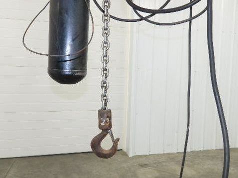 CM Lodestar L 1 Ton Electric Chain Hoist 16 FPM 15' Lift 635 Power Trolley 3PH