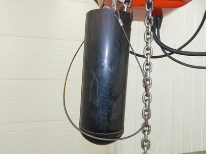 CM Lodestar L 1 Ton Electric Chain Hoist 16 FPM 15' Lift 635 Power Trolley 3PH