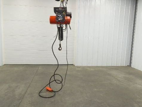 CM Lodestar L 1 Ton Electric Chain Hoist 16 FPM 15' Lift 635 Power Trolley 3PH