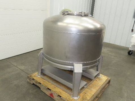 Mobile Stainless Steel Mixing Vessel 136 Gallon Tank Food Grade Sanitary Drain