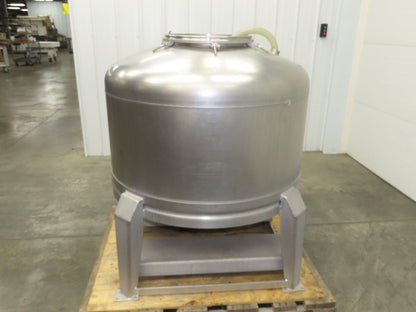 Mobile Stainless Steel Mixing Vessel 136 Gallon Tank Food Grade Sanitary Drain