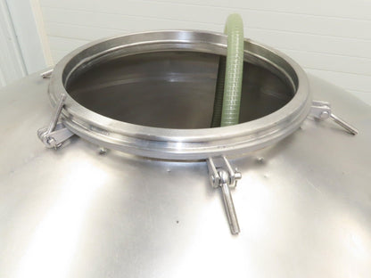 Mobile Stainless Steel Mixing Vessel 136 Gallon Tank Food Grade Sanitary Drain