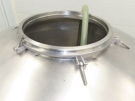 Mobile Stainless Steel Mixing Vessel 136 Gallon Tank Food Grade Sanitary Drain