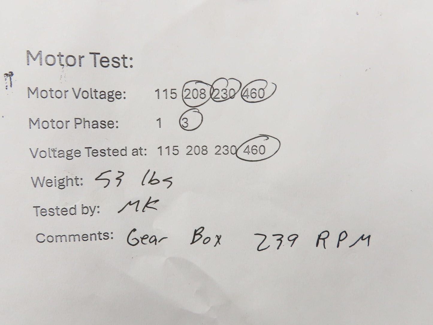 Leeson C145T11FC1F AC Gearmotor 4.75:1 Hub City Reducer 239rpm 1Hp 230/460v LH