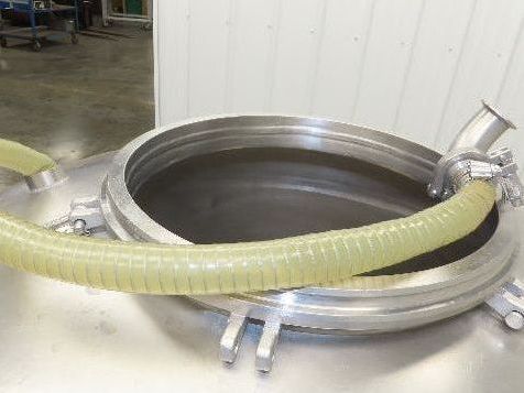 Mobile Stainless Steel Mixing Vessel 136 Gallon Tank Food Grade Sanitary Drain