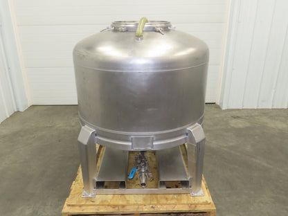 Mobile Stainless Steel Mixing Vessel 136 Gallon Tank Food Grade Sanitary Drain
