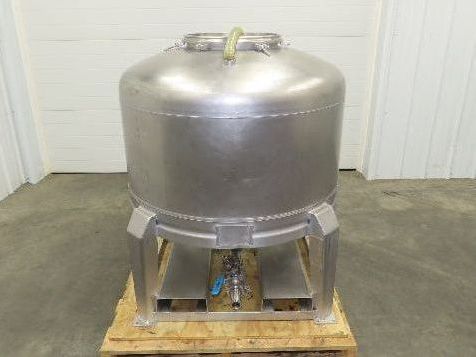 Mobile Stainless Steel Mixing Vessel 136 Gallon Tank Food Grade Sanitary Drain