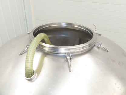Mobile Stainless Steel Mixing Vessel 136 Gallon Tank Food Grade Sanitary Drain