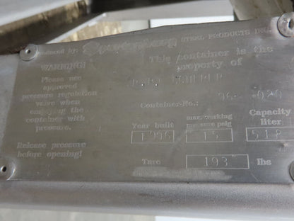 Mobile Stainless Steel Mixing Vessel 136 Gallon Tank Food Grade Sanitary Drain