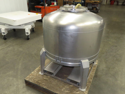 Mobile Stainless Steel Mixing Vessel 136 Gallon Tank Food Grade Sanitary Drain