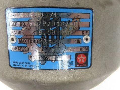 Nord 1S50A-80 L/4 Gearmotor 6.8:1 Reducer 257rpm 1Hp 230/460V Hollow Shaft