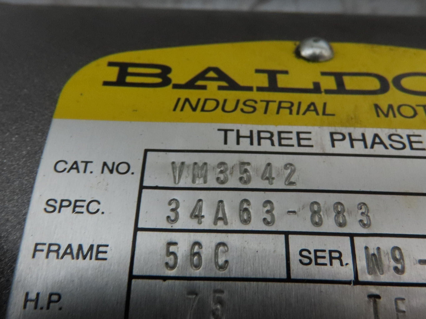 Baldor Winsmith Gearmotor 5:1 Reducer 345rpm .75Hp 460v 3ph Dual Output