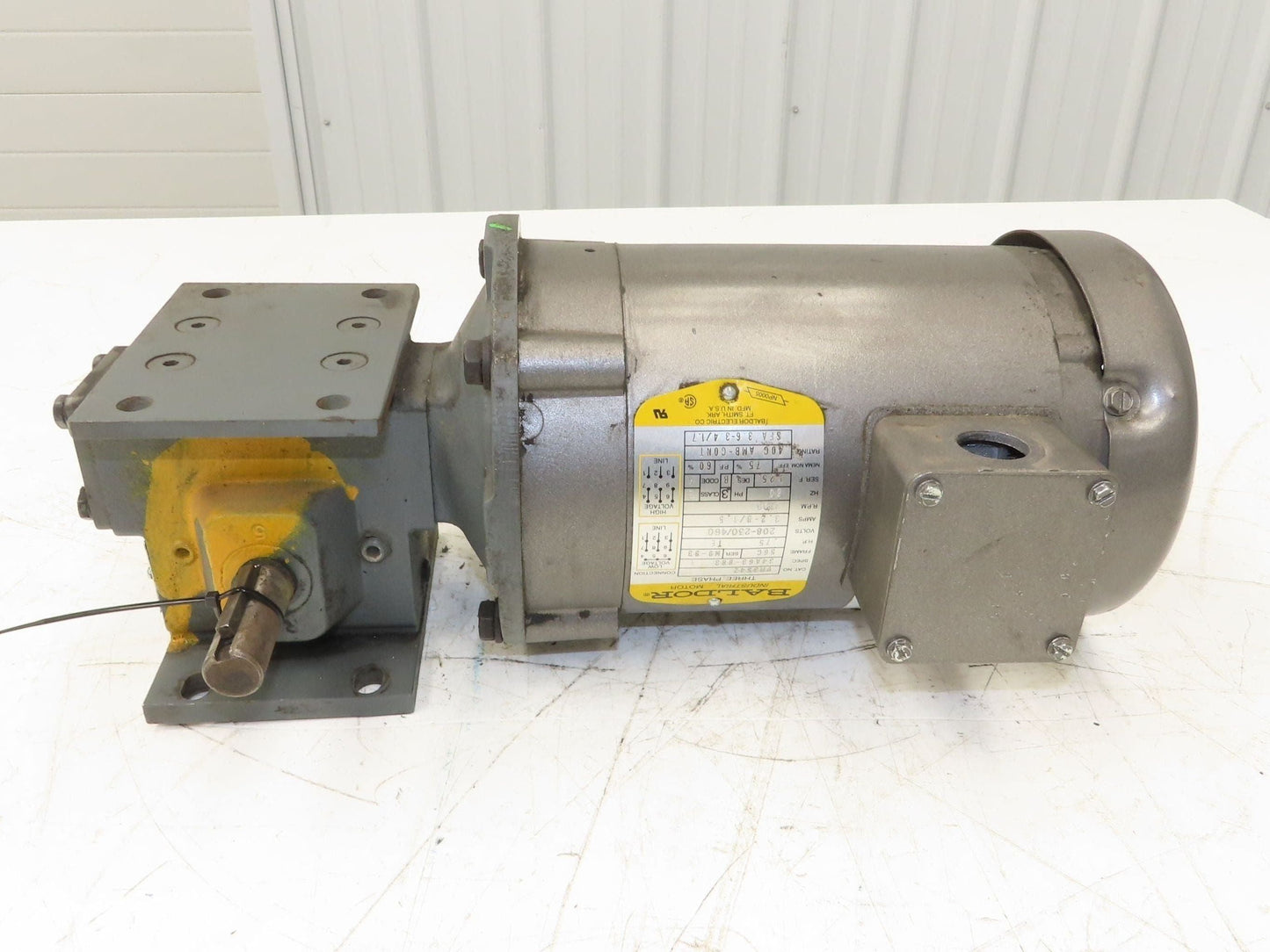 Baldor Winsmith Gearmotor 5:1 Reducer 345rpm .75Hp 460v 3ph Dual Output