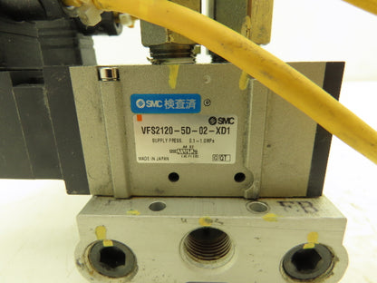 SMC VFS2120-5D-02-XD1 4/5 Pneumatic Solenoid Valve with 5-Station Manifold 24VDC