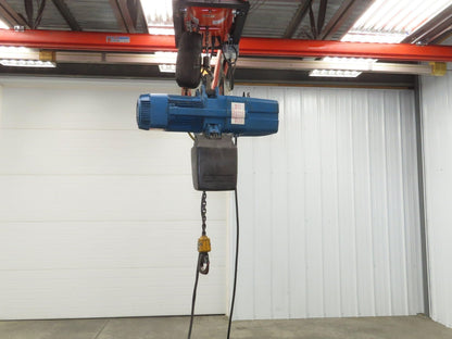 Demag DKUN 10-1000 2200 Lb 1 Ton Electric Chain Hoist 18' Lift 12/50 FPM 2 Speed
