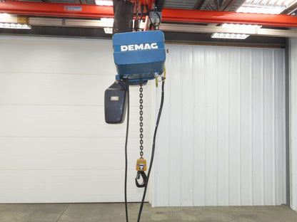 Demag DKUN 10-1000 2200 Lb 1 Ton Electric Chain Hoist 18' Lift 12/50 FPM 2 Speed