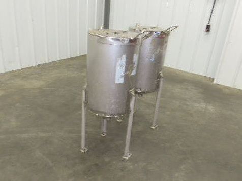 Stainless Steel Receiving Hopper 8 Gallon Tank 304 Grade Lot of 2