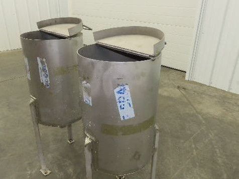 Stainless Steel Receiving Hopper 8 Gallon Tank 304 Grade Lot of 2