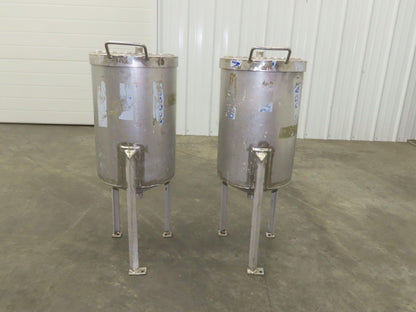 Stainless Steel Receiving Hopper 8 Gallon Tank 304 Grade Lot of 2