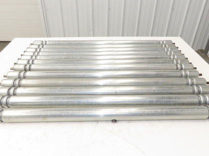 Roach Galvanized Steel Conveyor Roller 1.9" Dia 36"BF Double Groove  Lot of 12