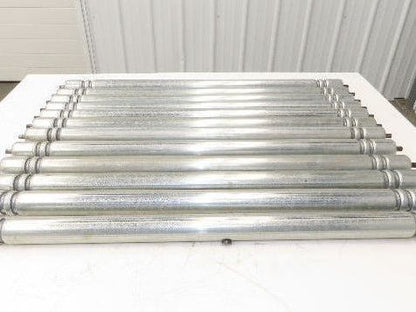Roach Galvanized Steel Conveyor Roller 1.9" Dia 36"BF Double Groove  Lot of 12