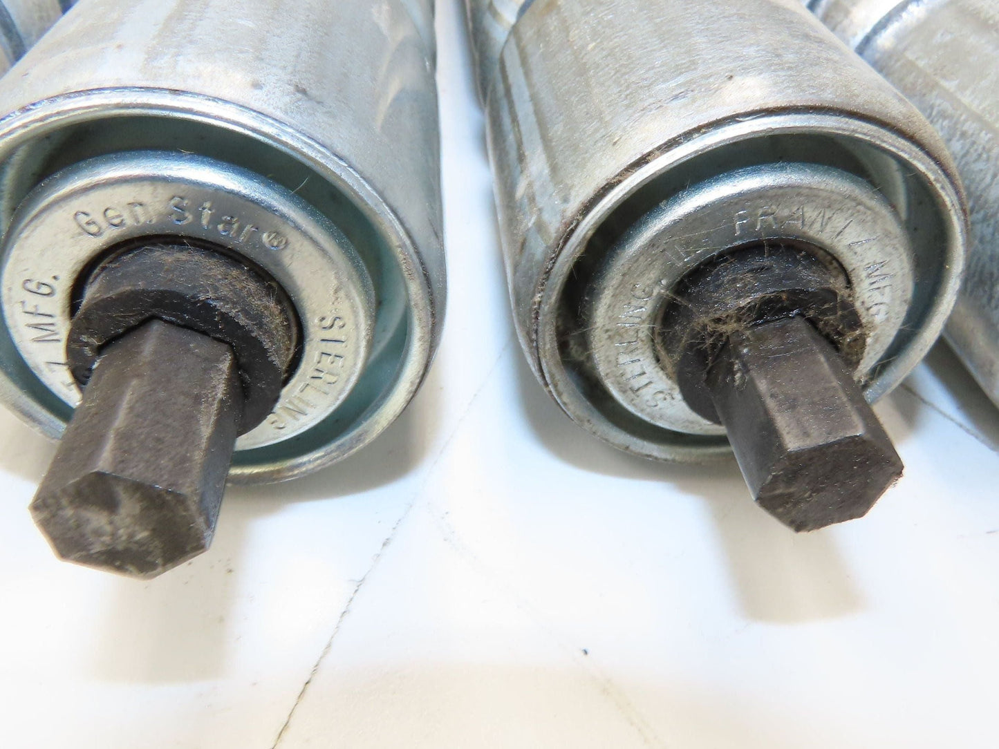 Roach Galvanized Steel Conveyor Roller 1.9" Dia 36"BF Double Groove  Lot of 12