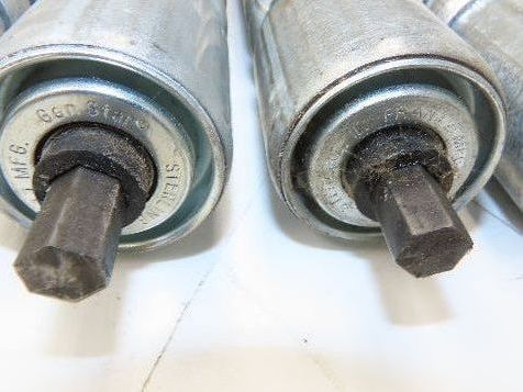 Roach Galvanized Steel Conveyor Roller 1.9" Dia 36"BF Double Groove  Lot of 12