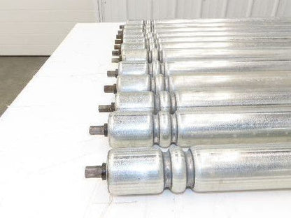 Roach Galvanized Steel Conveyor Roller 1.9" Dia 36"BF Double Groove  Lot of 12