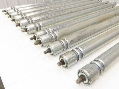 Roach Galvanized Steel Conveyor Roller 1.9" Dia 36"BF Double Groove  Lot of 11