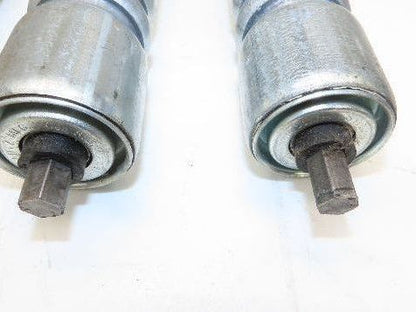 Roach Galvanized Steel Conveyor Roller 1.9" Dia 36"BF Double Groove  Lot of 11