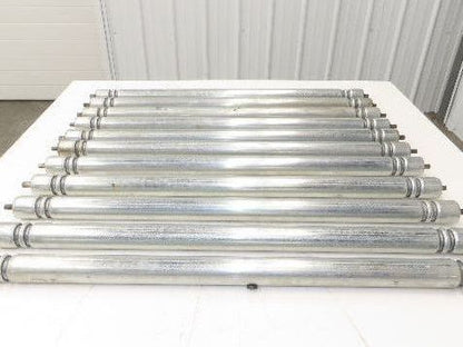 Roach Galvanized Steel Conveyor Roller 1.9" Dia 36"BF Double Groove  Lot of 11