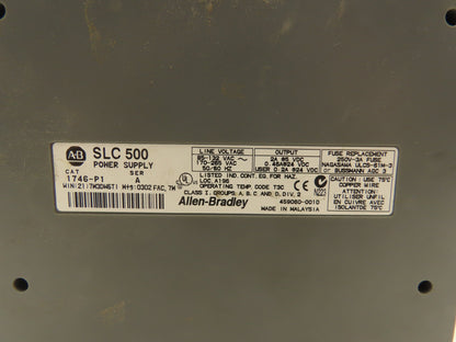 Allen Bradley 1746-A7 Card Rack Chassis 7-Slot SLC-500 Power Supply 1746-P2