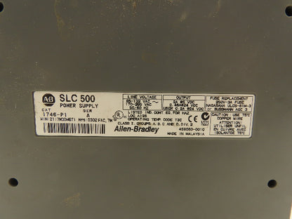 Allen Bradley 1746-A7 Card Rack Chassis 7-Slot SLC-500 Power Supply 1746-P2