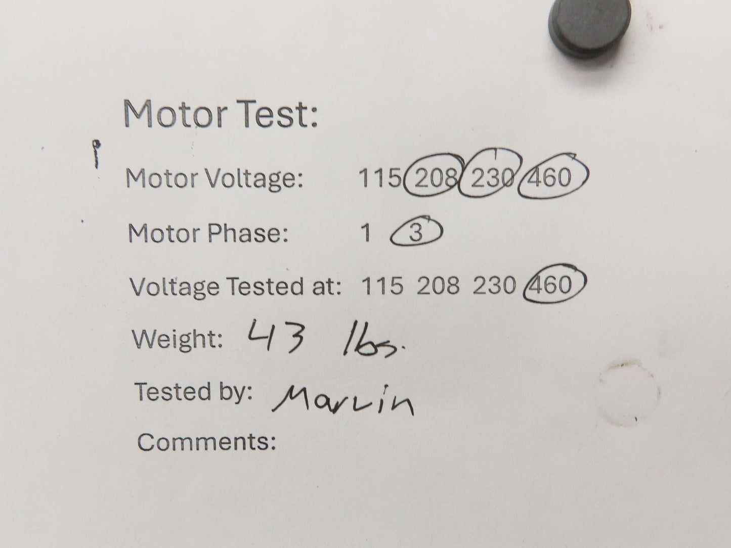 Baldor Winsmith Gearmotor 5:1 Reducer 345rpm 1Hp 460v 3ph Dual Output