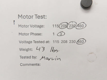 Baldor Winsmith Gearmotor 5:1 Reducer 345rpm 1Hp 460v 3ph Dual Output