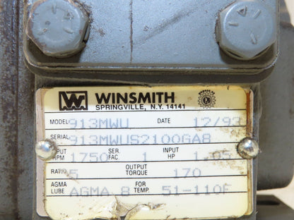Baldor Winsmith Gearmotor 5:1 Reducer 345rpm 1Hp 460v 3ph Dual Output