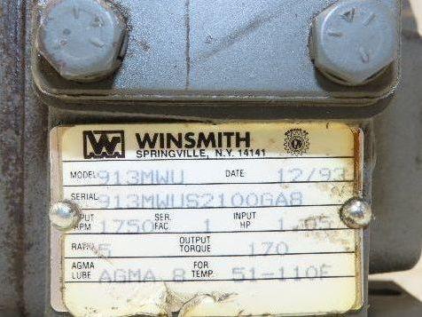 Baldor Winsmith Gearmotor 5:1 Reducer 345rpm 1Hp 460v 3ph Dual Output