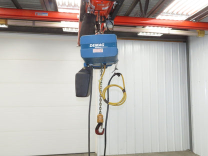 Demag DKUN 10-1000 2200 LB 1 Ton Electric Chain Hoist 17' Lift 12/50 FPM 460V